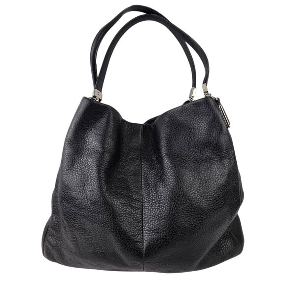 Coach Madison Phoebe Black Pebbled Leather Bag Triple Compartment 14" x 12"x 5" - Picture 1 of 9